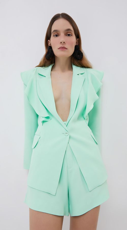 Blazer Iódice Com Babado Verde