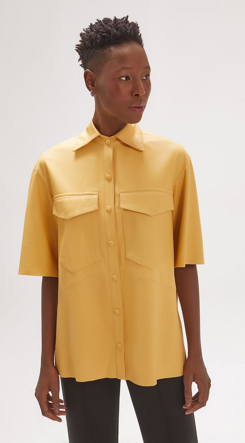 Camisa Iódice Manga Curta Over Amarelo