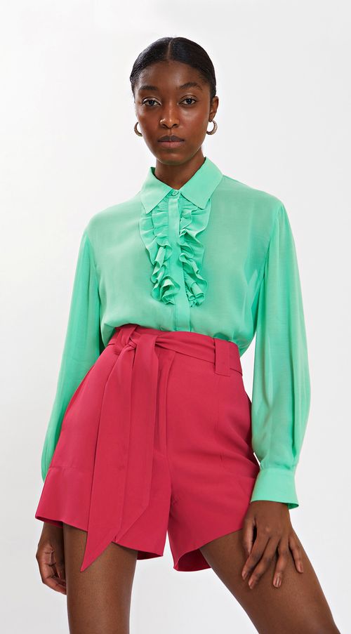 Shorts Iódice Reto Com Faixa Rosa