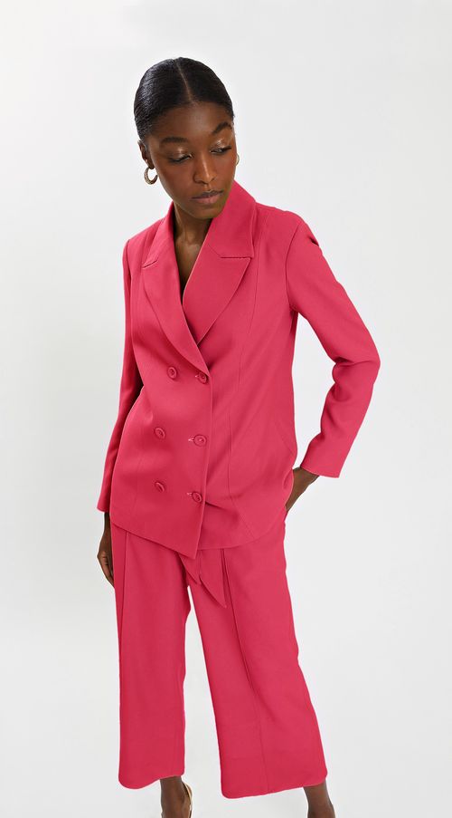 Calca Iódice Pantalona Cós Alto Com Faixa Rosa
