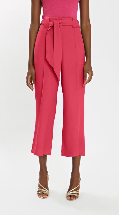 Calca Iódice Pantalona Cós Alto Com Faixa Rosa