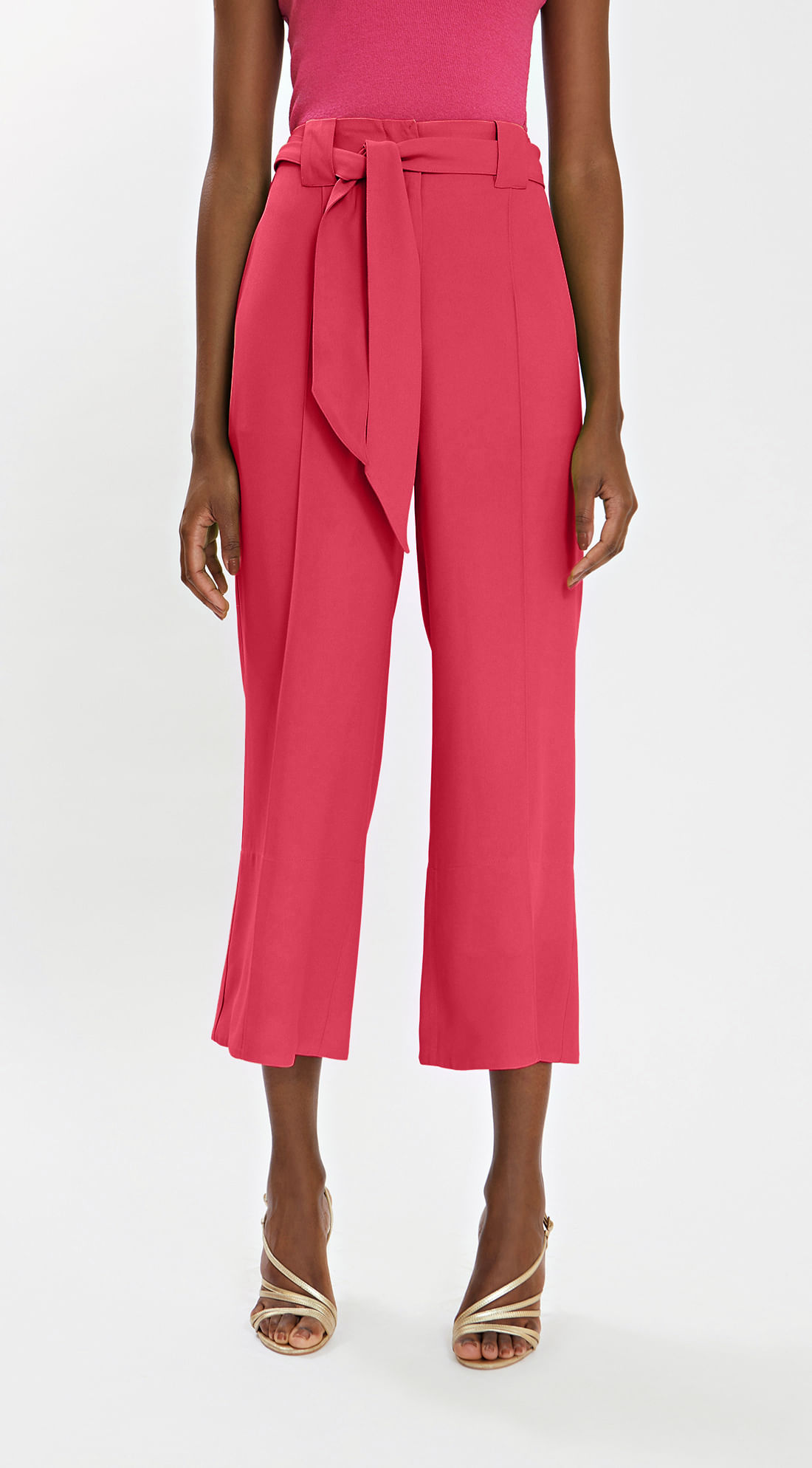 Calça Pantalona CalÃ§a De Cos Alto Calça Morena Rosa Pantalona Cós