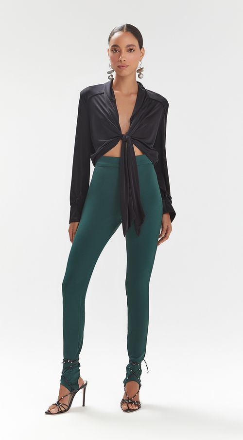 Calca Iódice Legging Cós Alto Com Pezinho Verde