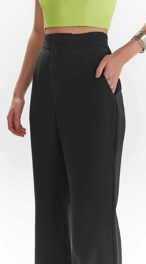 Calca Iódice Flare Cós Alto Bolso Faca Preto