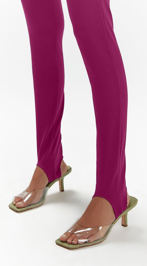 Calca Iódice Legging Cós Alto Com Pezinho Roxo