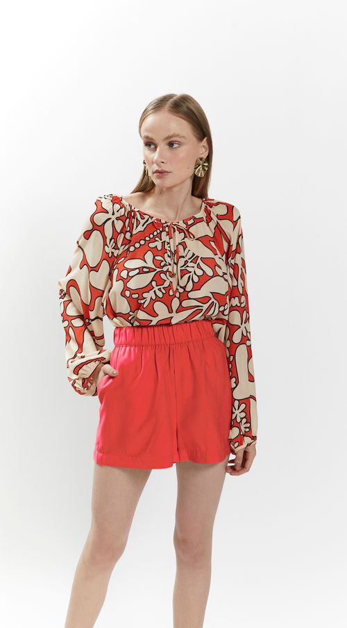 Shorts Iódice Reto Barra Italiana Vermelho