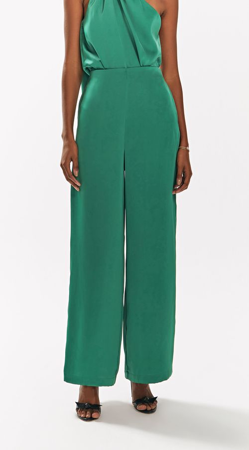 Calca Iódice Wide Cós Alto Bolso Faca Verde