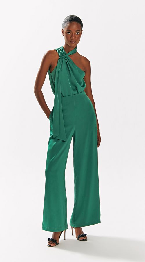 Calca Iódice Wide Cós Alto Bolso Faca Verde