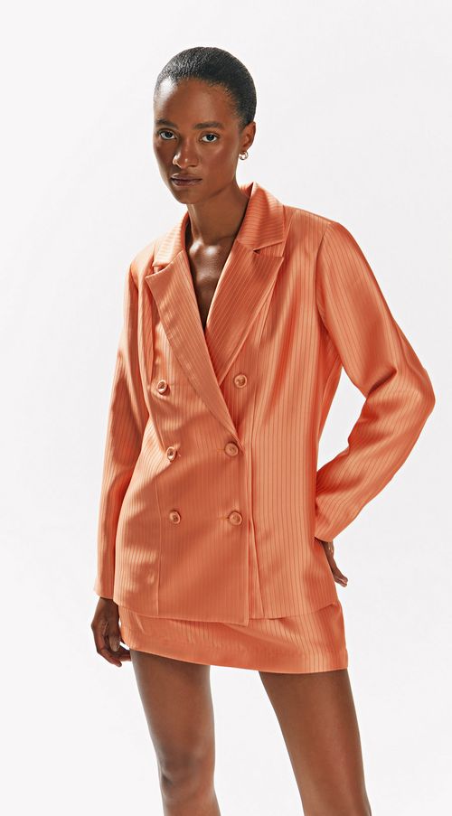 Blazer Iódice Detalhe Botão Laranja