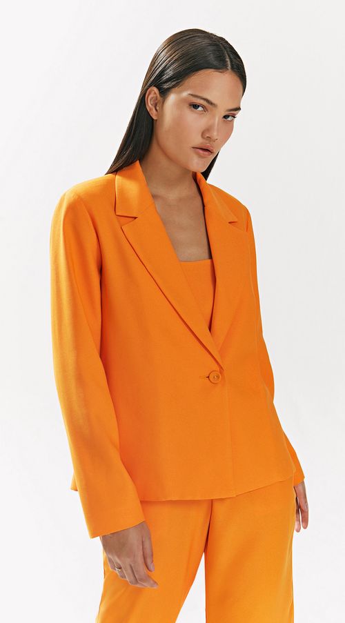 Blazer Iódice Detalhe Botão Laranja
