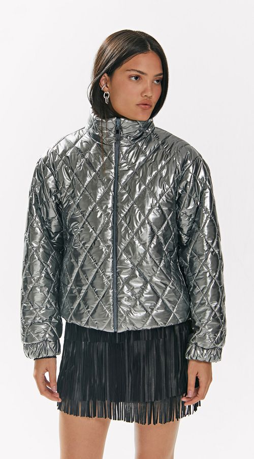 Jaqueta Iódice Reta Puffer Prata