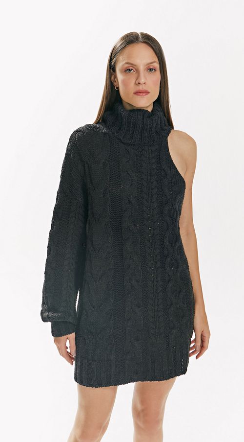 Blusa Iódice Gola Alta Manga Longa Tricôt Preto
