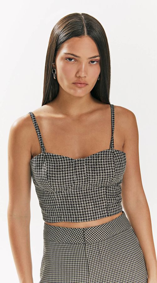 Corselet Iódice Com Recorte Xadrez