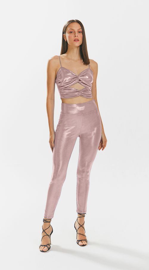 Calca Iódice Legging Cós Alto Básica Rosa