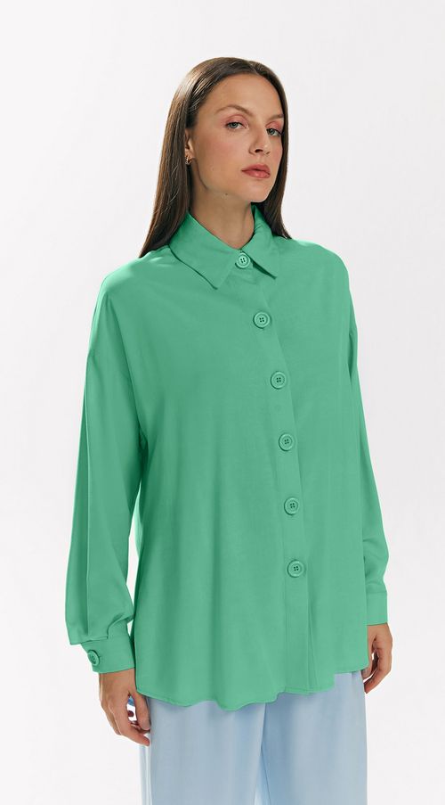 Camisa Iódice Manga Longa Com Botões Verde