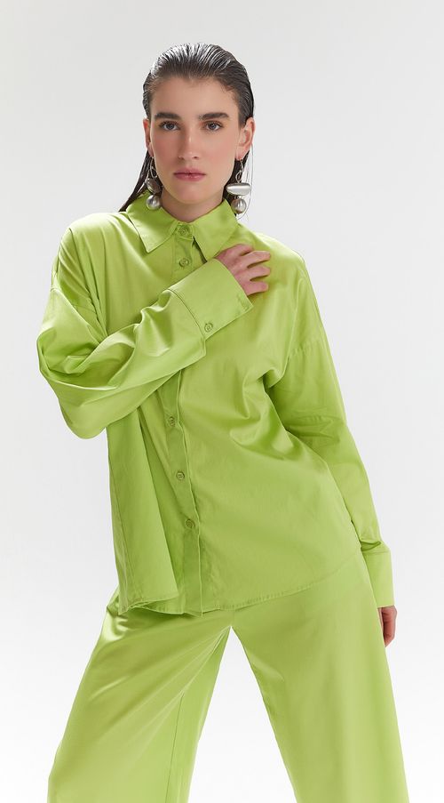 Camisa Iódice Manga Longa Com Amarração Verde