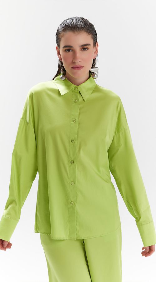 Camisa Iódice Manga Longa Com Amarração Verde