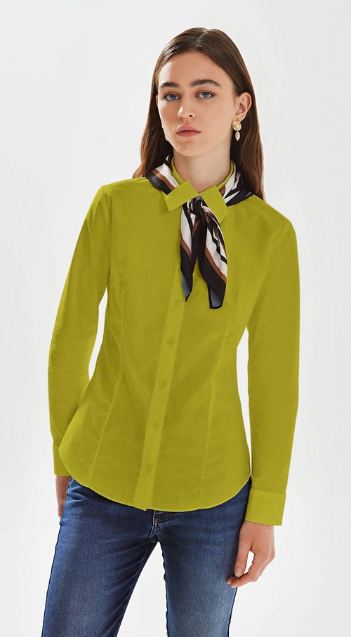 Camisa Iódice Manga Longa Detalhe Lenço Amarelo