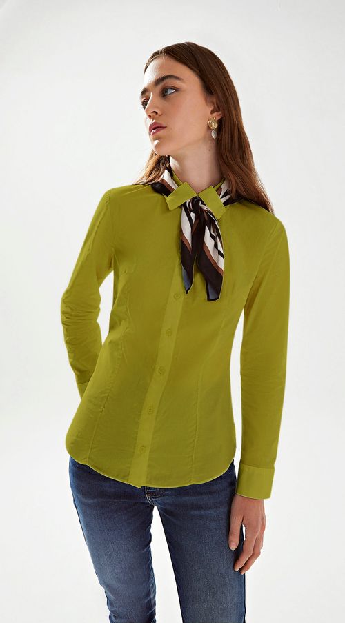 Camisa Iódice Manga Longa Detalhe Lenço Amarelo
