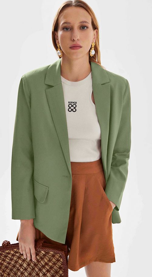 Blazer Iódice Com Lapela Verde