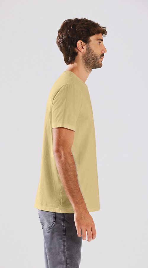 Camiseta Reta Decote Redondo Com Silk Amarelo