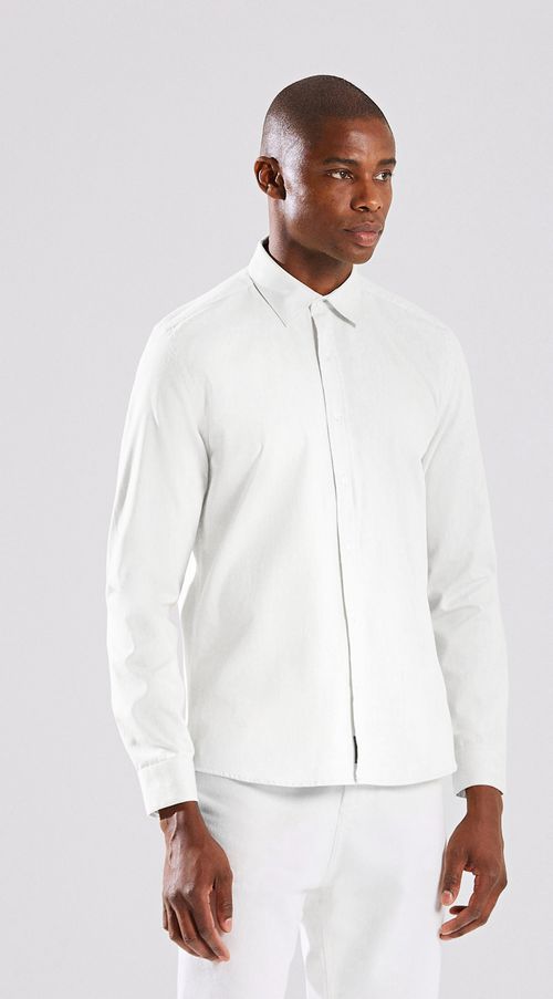 Camisa Manga Longa Com Pala Branco