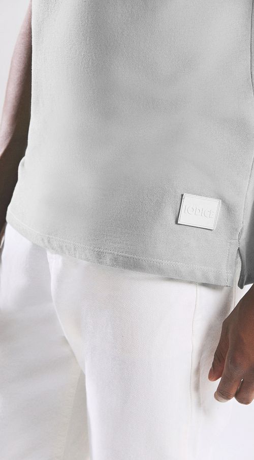 Camiseta Regular Gola Polo Etiqueta De Borracha Com Botão Off White