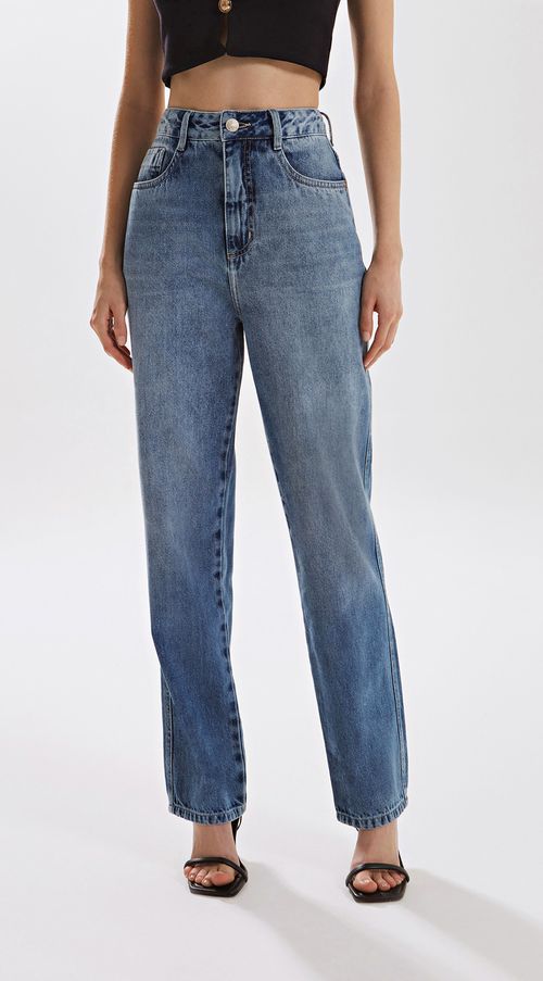 Calca Iódice Reta Slim Cós Alto Tradicional Jeans