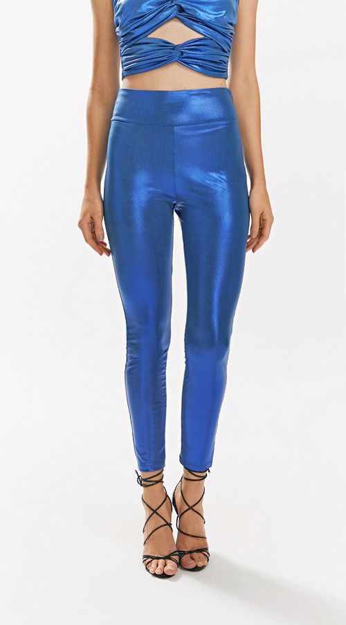 Calca Iódice Legging Cós Alto Básica Azul