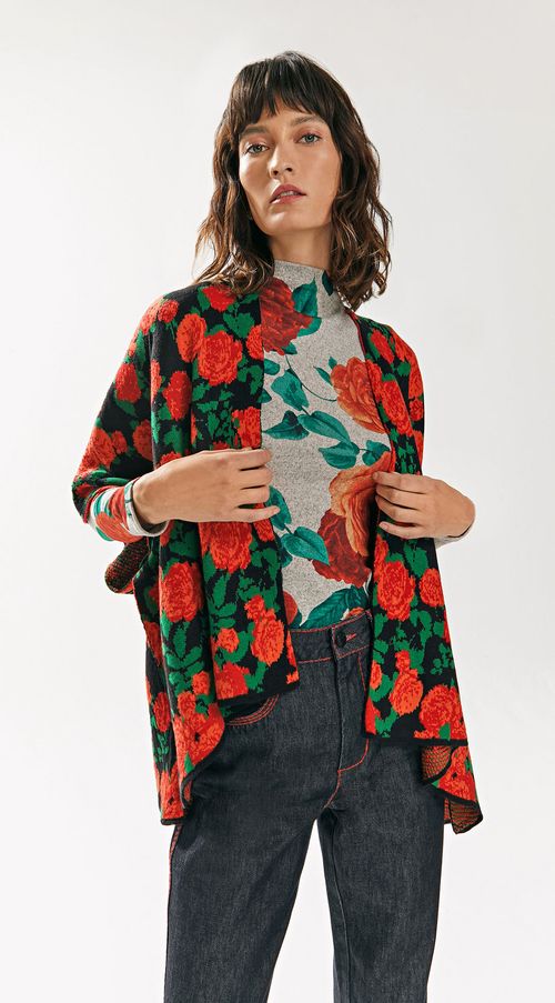 Poncho Iódice Tricô Preto