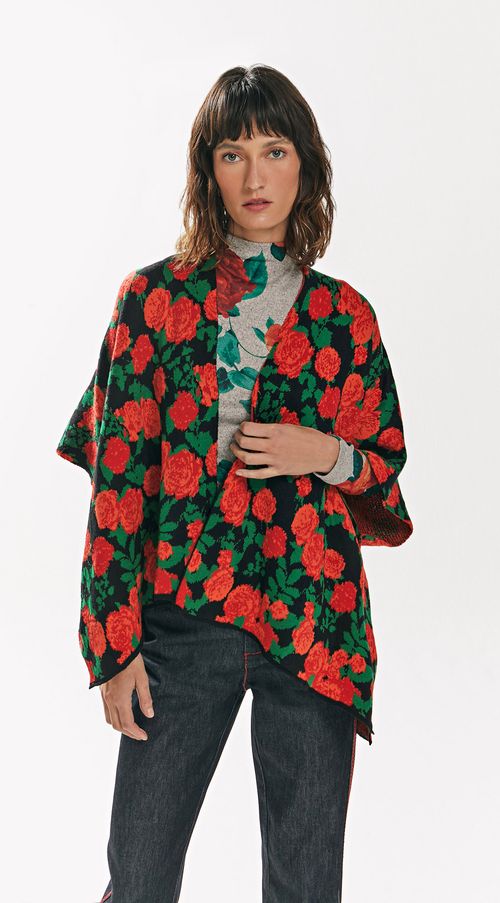 Poncho Iódice Tricô Preto