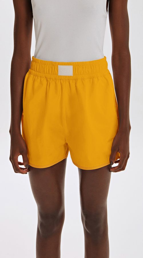 Shorts Iódice Reto Detalhe Viés Amarelo