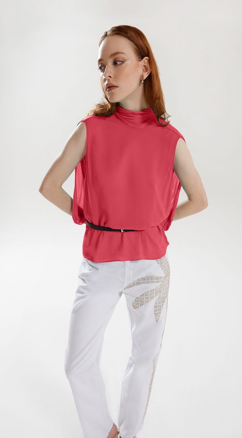 Regata Iódice Gola Com Sóbreposicao Laranja