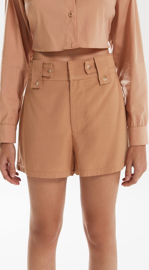 Shorts Iódice Reto Detalhe Cós Marrom