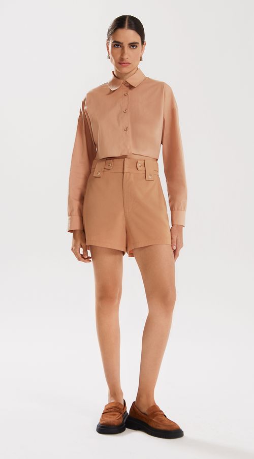 Shorts Iódice Reto Detalhe Cós Marrom