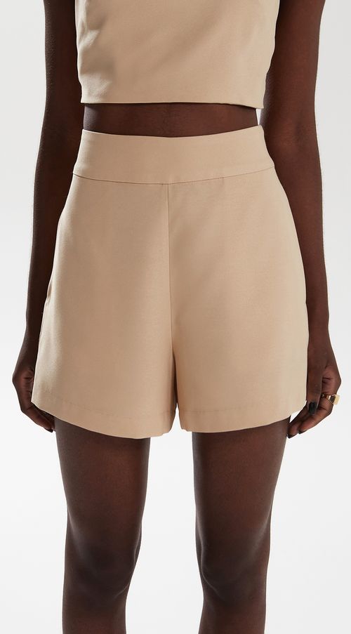 Shorts Iódice Reto Com Bolso Bege