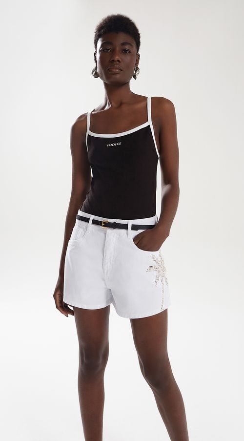 Shorts Iódice Five Pockets Com Termocolante Branco