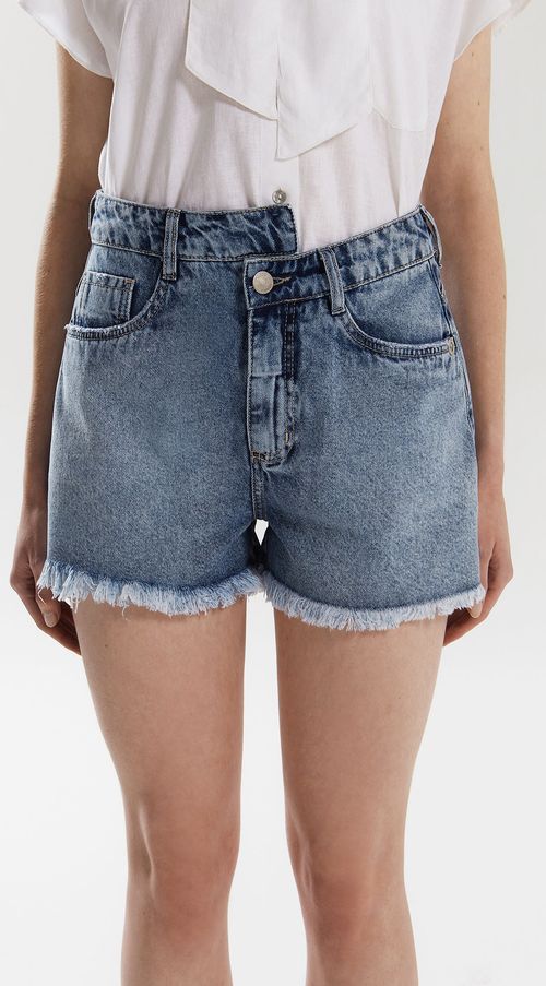 Shorts Iódice Five Pockets Assimétrico Jeans