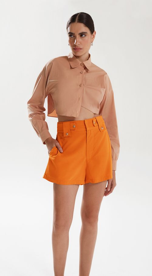 Shorts Iódice Reto Detalhe Cós Laranja