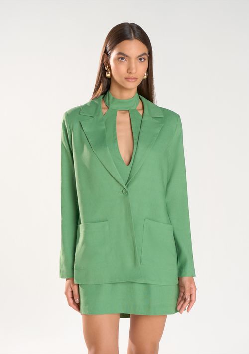 Blazer Iódice Detalhe Cóstas Com Amarração Verde