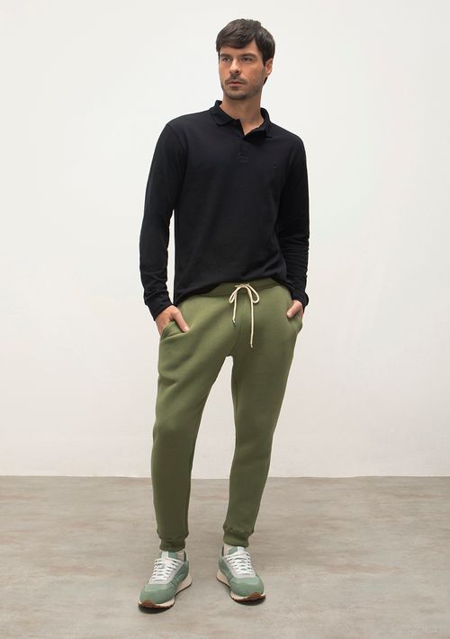 Calca Reta Cós Intermediário Com Silk Iodice Verde