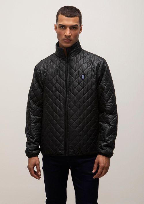 Jaqueta Puffer Diagonal Preto