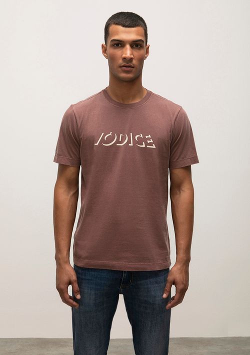 Camiseta Reta Careca Estampa Frente Logo Marca Marrom