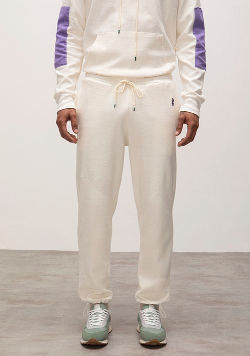 Calca Jogger Cós Elástico Com Nervuras Off White
