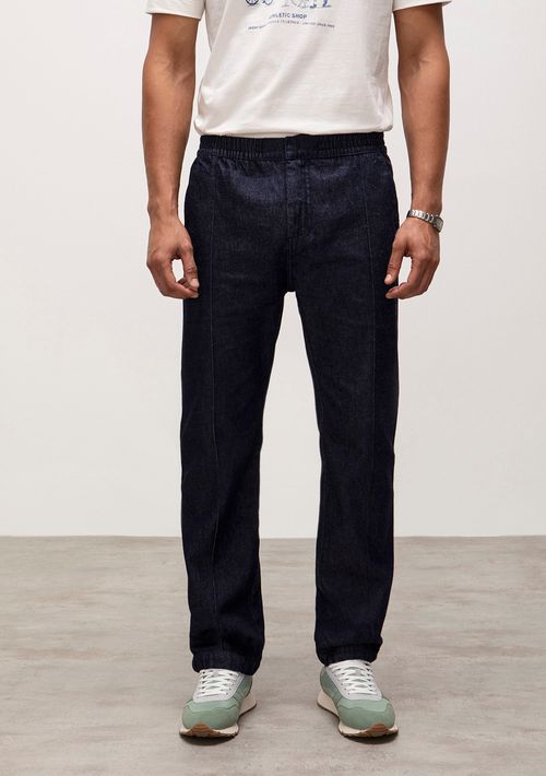 Calca Jogger Cós Intermediário Com Elástico Jeans
