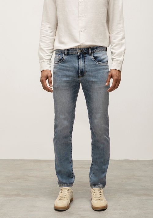 Calca Slim Cós Intermediário Bolso Relogio Jeans