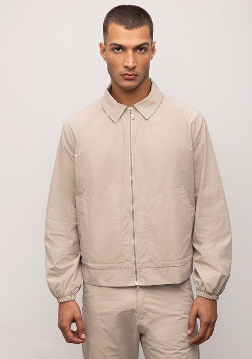 Jaqueta Regular Detalhe Gola Bege