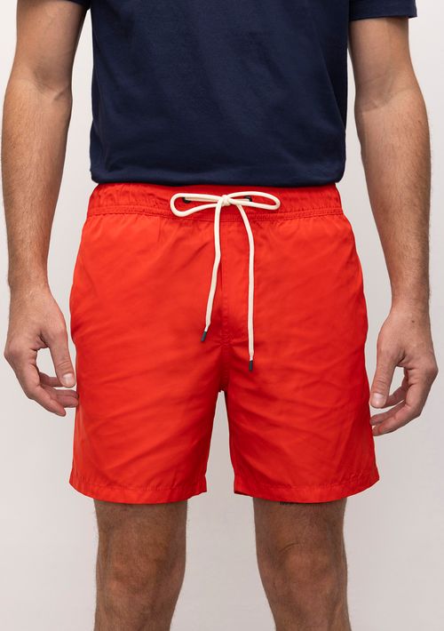 Shorts Reto Etiqueta De Borracha Dagua Vermelho