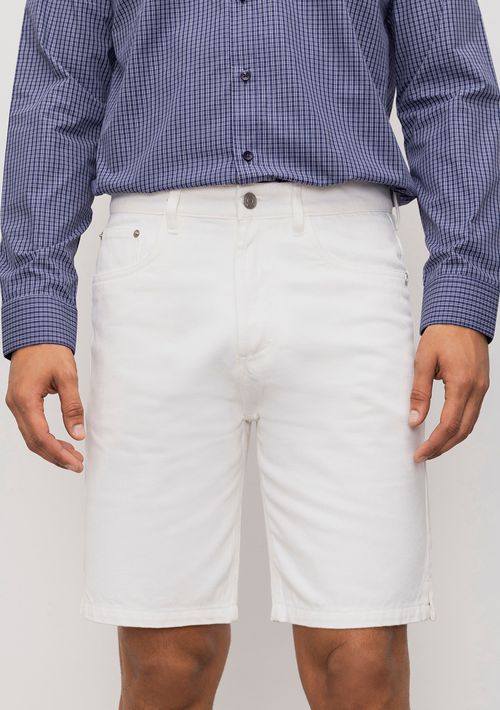 Bermuda Reta Bolso Relogio Off White