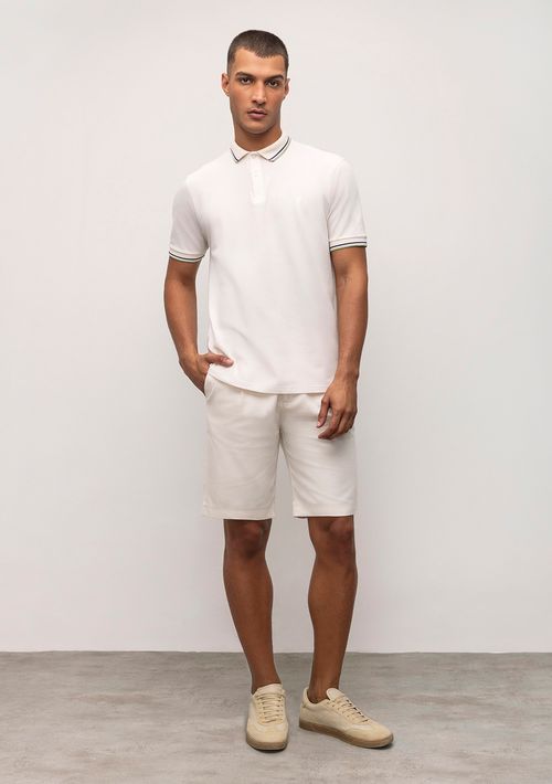 Bermuda Alfaiataria Com Pregas Off White